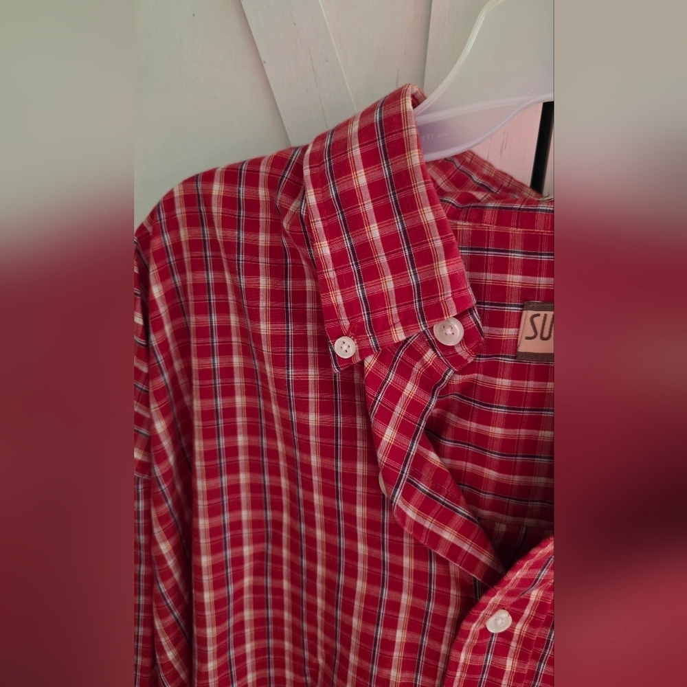 Surf River Men's Classic Red Checkered Shirt - Picture 3 of 4